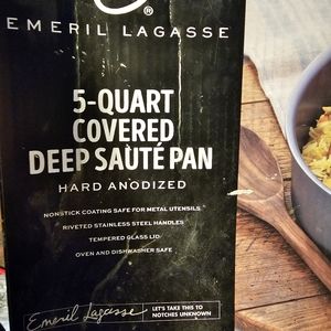 Emeril Lagasse 5 Quart Saute Pan with Glass Lid